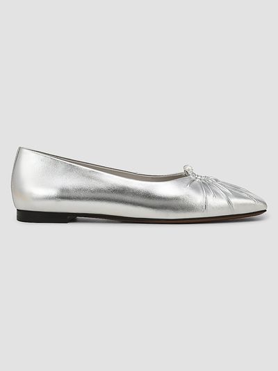 Vince Women's Dany Ruched Leather Ballet Flats