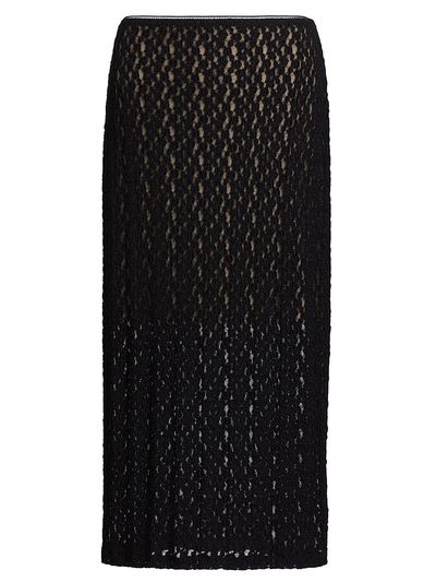 Vince Women's Floral Lace Smocked Midi-Skirt