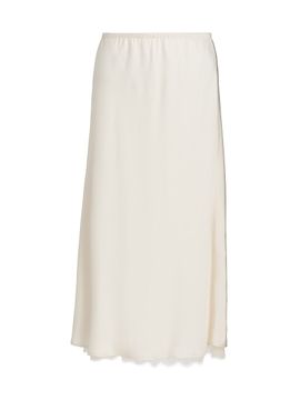 Vince Women's Lace-Trim Satin Midi-Skirt