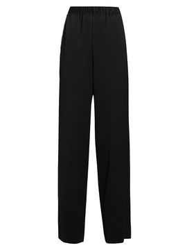Vince Women's Lace-Trim Satin Wide-Leg Pants
