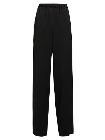 Vince Women's Lace-Trim Satin Wide-Leg Pants
