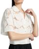 Vince Women's Lace Short-Sleeve Crop Shirt - 6