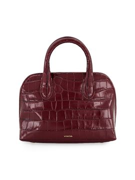 Vince Women's Mini Delphine Croc-Embossed Leather Top Handle Bag