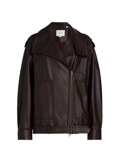 Vince Women's Oversized Leather Biker Jacket