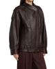 Vince Women's Oversized Leather Biker Jacket - 4