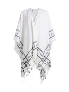 Vince Women's Plaid-Trim Cotton-Cashmere Cape