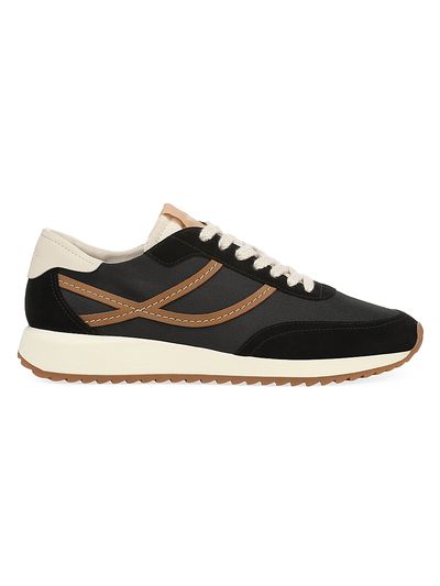 Vince Women's Santa Monica Contrast-Striped Suede Low-Top Sneakers
