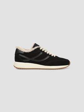 Vince Women's Santa Monica Shearling & Suede Low-Top Sneakers