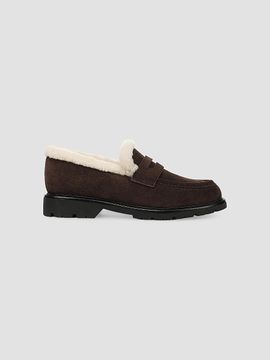 Vince Women's Siena Suede & Shearling Penny Loafers