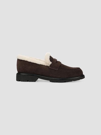 Vince Women's Siena Suede & Shearling Penny Loafers