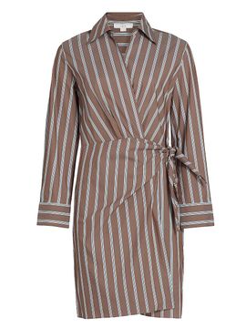 Vince Women's Striped Cotton Wrap Minidress
