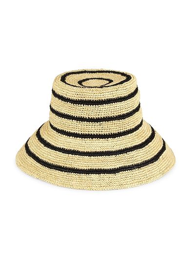 Vince Women's Striped Straw Bucket Hat