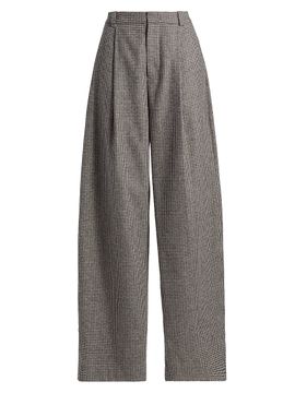 Vince Women's Wool-Blend Houndstooth Trousers
