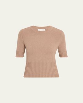 Vince Wool & Cashmere Short-Sleeve Sweater