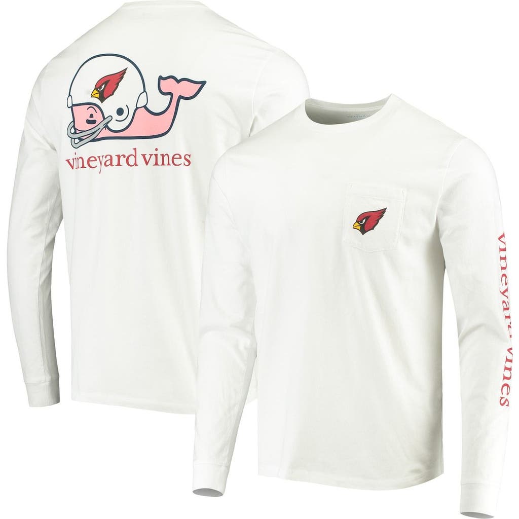 vineyard vines Men's Vineyard Vines White Arizona Cardinals Whale Helmet Long Sleeve T-Shirt 