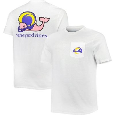 vineyard vines Men's Vineyard Vines White Los Angeles Rams Big & Tall Helmet T-Shirt 