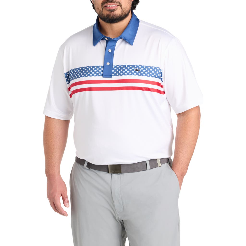 vineyard vines vineyard vines Big & Tall Americana Stripe Sankaty Performance Polo Shirt