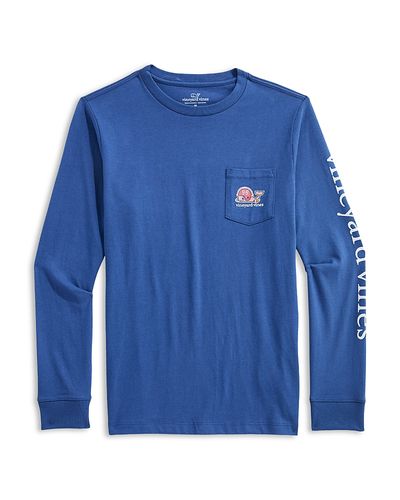 Vineyard Vines Vineyard Vines Boys' Football Character Whale Long Sleeved Tee