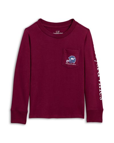 Vineyard Vines Vineyard Vines Boys' Football Helmet Whale Long Sleeved Tee