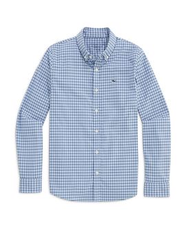 Vineyard Vines Vineyard Vines Boys' Plaid Performance Cotton Blend Dress Shirt