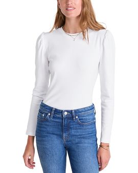 Vineyard Vines Vineyard Vines Cotton Stretch Puffed Shoulder Top