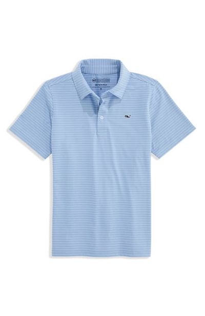 vineyard vines vineyard vines Kids' Air Tech Mesh Striped Performance Polo