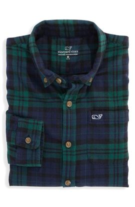 vineyard vines vineyard vines Kids' Blackwatch Plaid Cotton Flannel Button Shirt