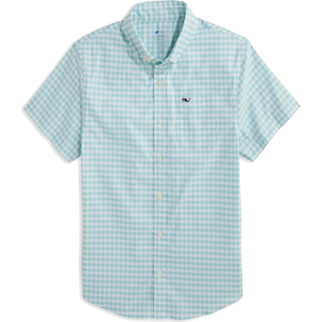 vineyard vines vineyard vines Kids' On-The-Go brrr° Short Sleeve Cotton Button-Down Shirt