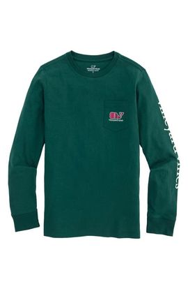 vineyard vines vineyard vines Kids' Plaid Holiday Whale Fill Long Sleeve T-Shirt