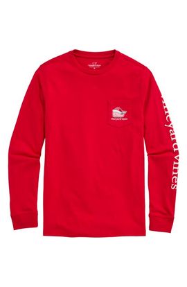 vineyard vines vineyard vines Kids' Santa Whale Graphic Long Sleeve T-Shirt