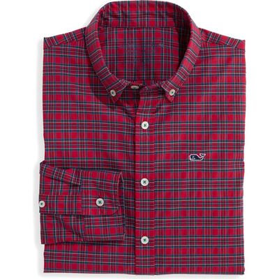 vineyard vines vineyard vines Kids' Skysail Gingham Performance Button Down Shirt