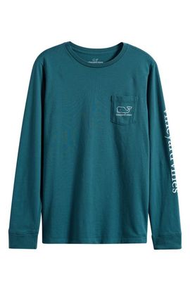 vineyard vines vineyard vines Kids' Whale Logo Long Sleeve Pocket Graphic Tee