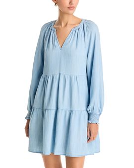 Vineyard Vines Vineyard Vines Tessa Chambray Tiered Mini Dress
