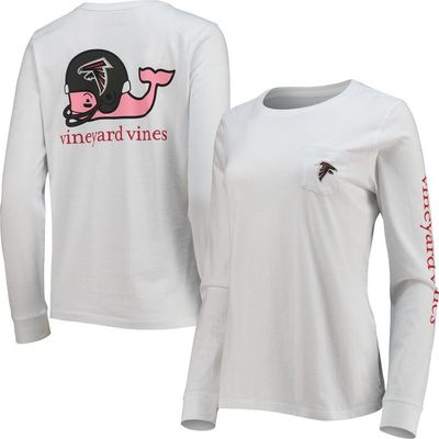 vineyard vines Women's Vineyard Vines White Atlanta Falcons Helmet Long Sleeve T-Shirt 