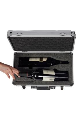 VinGardeValise VinGardeValise VinBottle 2-Bottle Case - Silver 