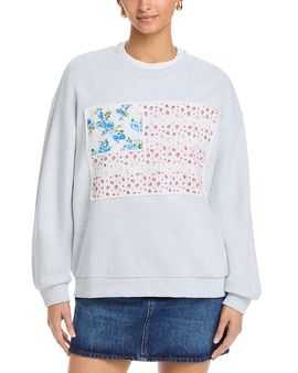 Vintage Havana Vintage Havana American Flag Applique Crewneck Sweatshirt