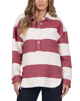 Vintage Havana Vintage Havana Buffalo Stripe Collared Cotton Top
