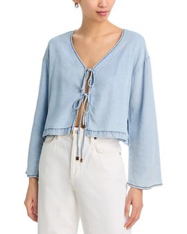 Vintage Havana Vintage Havana Denim Tie Front Top