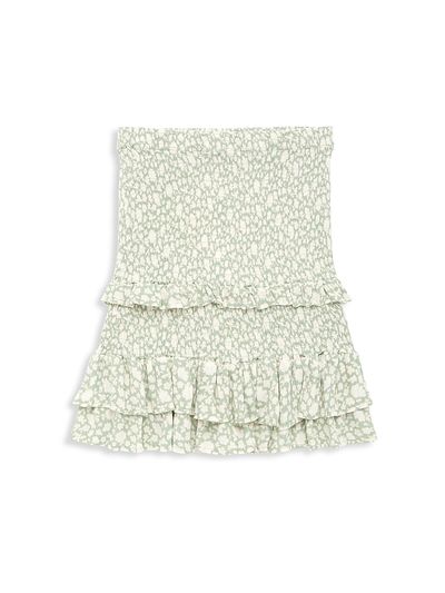Vintage Havana Vintage Havana Girl's Girl's Floral Printed Smocked Ruffle Skirt
