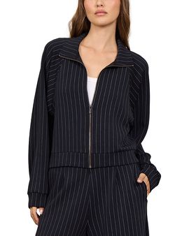 Vintage Havana Vintage Havana Striped Raglan Sleeve Zip Front Sweatshirt