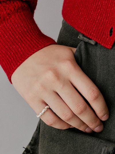 VINTAGE HOLLYWOOD [925 Silver] Twist Rope Ring VH2435RI006M