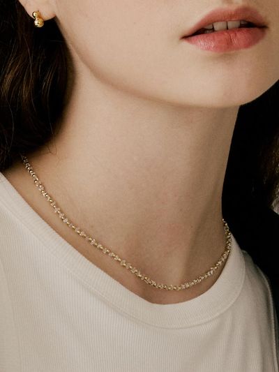 VINTAGE HOLLYWOOD Crystal n Ball Necklace_VH2435NE003M