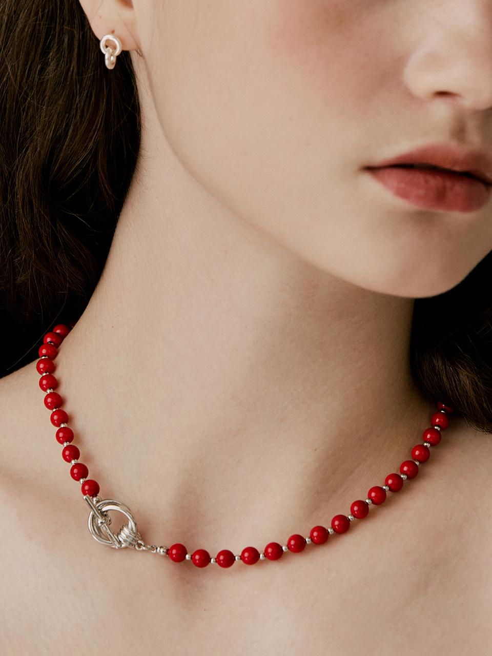 VINTAGE HOLLYWOOD Double Ring Ball Necklace_VH2479NE009M