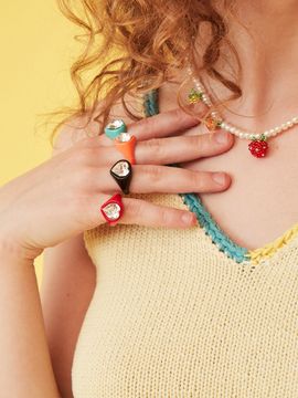 VINTAGE HOLLYWOOD Heart Beam Color Ring_8Color