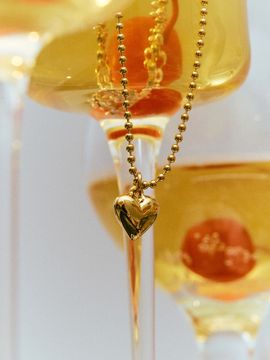 VINTAGE HOLLYWOOD Petit Heart Ball Chain Necklace