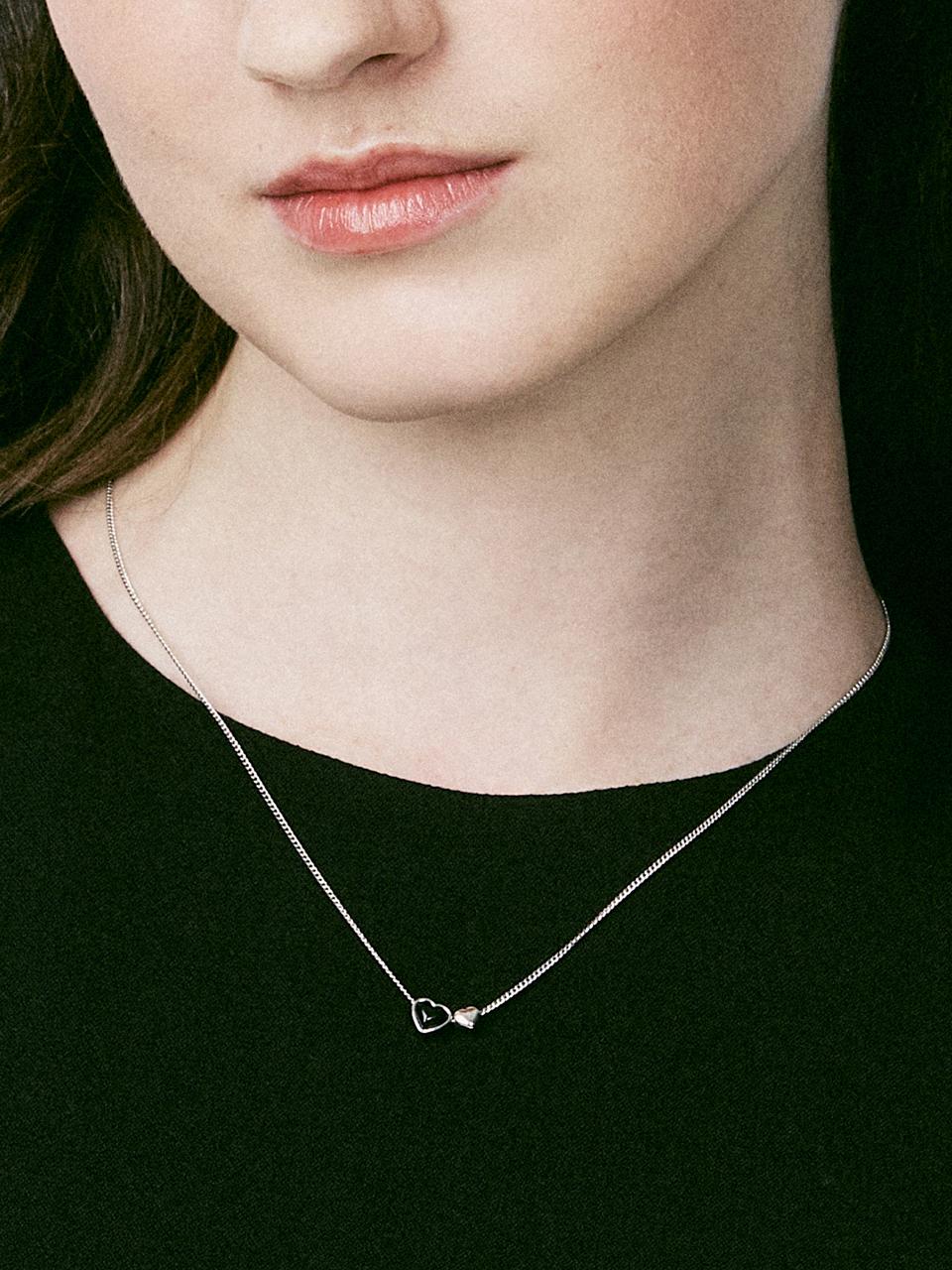 VINTAGE HOLLYWOOD Petit Two Heart Necklace_VH249ONE003M