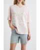 Vinyl Icons Vinyl Icons Numeral Floral Appliqué Cotton Blend T-Shirt - 1
