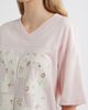 Vinyl Icons Vinyl Icons Numeral Floral Appliqué Cotton Blend T-Shirt - 4