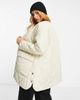 VIOLET ROMANCE Violet Romance collarless quilted jacket with pockets in stone-Neutral - 2