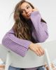 VIOLET ROMANCE Violet Romance high neck chunky sweater in lilac-Purple - 3